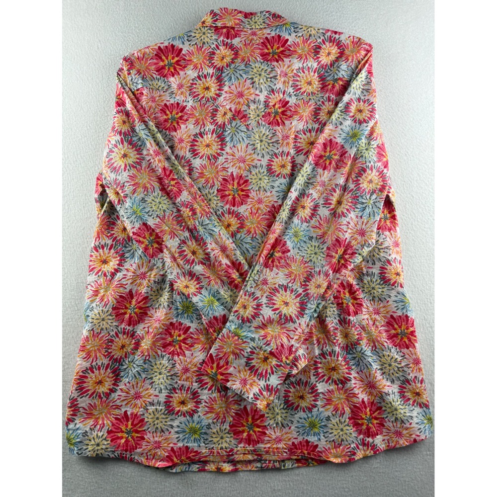 Ariat Womens XL Floral Snap Front Western Shirt Metallic Stripe Long Sleeve - Picture 11 of 11